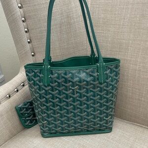 Designer inspired Green Patterned Tote Bag